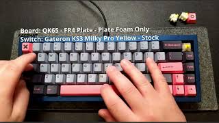 Switch Review Gateron KS3 Milky Pro Yellowfeat QK65 [upl. by Hyatt]