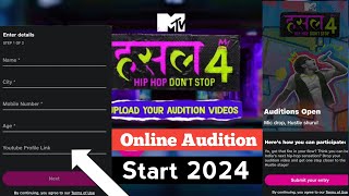 MTV Hustle Audition 2024 Season 4 Date Online Registration  Online Audition Start [upl. by Pals414]