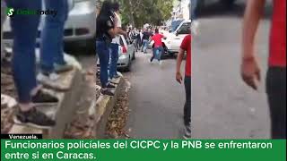 Funcionarios policíales del CICPC y la PNB se enfrentaron entre si en Caracas [upl. by Idurt]