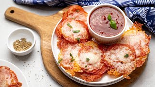 Keto Pizza Chips Super Easy 2Ingredient Snack [upl. by Esmaria]