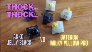 Akko Jelly Black vs Gateron Milky Yellow Pro stock  Sound Comparison [upl. by Norrat415]