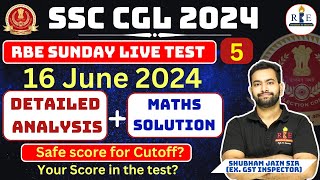 RBE SSC CGL 2024 Live Mock Test 5 Analysis and Solution SSC CGL 2024 Maths practice Mix [upl. by Gagnon810]