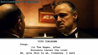 The Godfather  Opening Scene  Screenplay Download  Script to Screen  Screenplayed [upl. by Dayle]