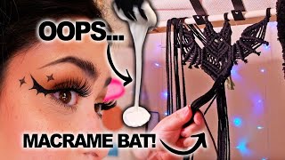 MAKING A MACRAME BAT 🦇 amp Big OOPSIE While Backing Rugs LIVE lol [upl. by Kallista]