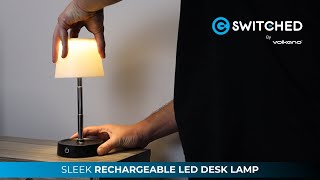 SWITCHED Sleek Series Rechargeable LED Desk Lamp  Extendable amp Dimmable [upl. by Aillicec]