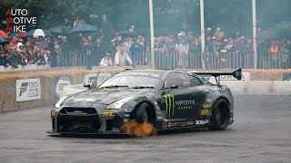 Baggsys Nissan R35 GTR Liberty Walk 1200HP LSX 454 Turbo V8 Engine  Drifts Flames amp SOUNDS [upl. by Reeher]