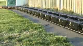 Garden Railroad  100ft coal trains x 2  Video 1 [upl. by Bluh]