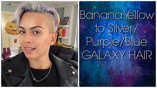 DIY GALAXY HAIR  PURPLE amp SILVER HAIR  PRAVANA  IONS COLOR BRILLIANCE  SPARKS [upl. by Nuahsyt]