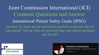 JCI QA 18International Patient Safety Goals IPSG [upl. by Karlan]