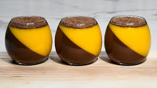 Chocolate mango cream dessert panna cotta in cups [upl. by Adham]