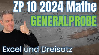 ZP 10 Mathe 2024 MSA Generalprobe Excel und Dreisatz korrigiert [upl. by Asilem]