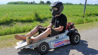 Riding The Worlds Smallest Gas Powered Go Kart [upl. by Napra]