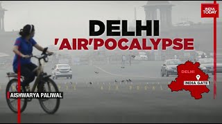 Delhi AQI Toxic Air Engulfs Delhi Despite Governments Water Sprinkling Technique  India Today [upl. by Einhpad475]