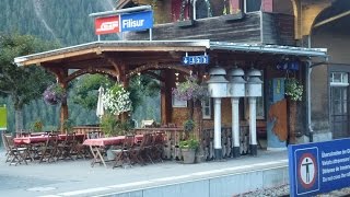 Evening Trains At Filisur Bahnhof Switzerland [upl. by Sadler]