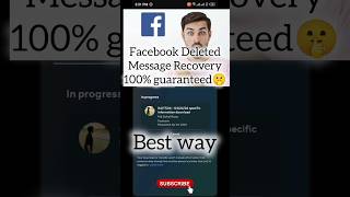 Deleted Chat Recovery in Facebook 😱 shorts [upl. by Nahrut198]