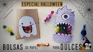 Como hacer Bolsitas de papel en Halloween  El Mundo de MyG [upl. by Retsae]