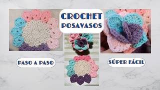 CROCHET ZURDOS POSAVASOS PETALOS MULTICOLORES PASO A PASO [upl. by Noyes]