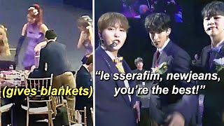 SEVENTEEN being the most caring seniors to LE SSERAFIM AAA 2023 sweet interactions [upl. by Notnilk]