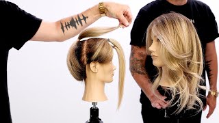 Butterfly Layered Haircut Tutorial Using Only 3 Ponytails  Easy To Follow [upl. by Philomena]