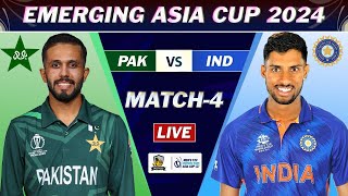 ACC EMERGING ASIA CUP LIVE  INDIA vs PAKISTAN MATCH 4 LIVE  PAK vs IND LIVE COMMENTARY [upl. by Ahselyt]