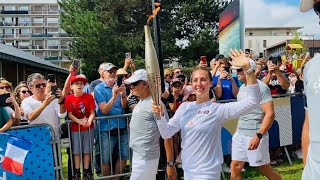 Passing of the Olympic Flame in Palaiseau France 2024 Paris Olympics [upl. by Eniloj]