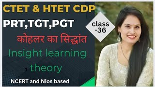 Kholers Insight learning theory cdp for CTET HTET REET DSSSB by Pramila Yadav [upl. by Apicella]