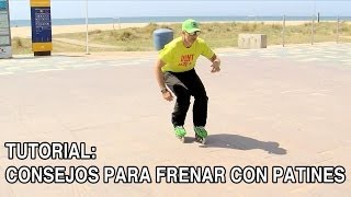 Cómo controlar velocidad y frenar en cuestas con patines inline usando Frenos Cuña con pasos y T [upl. by Ynnaf]