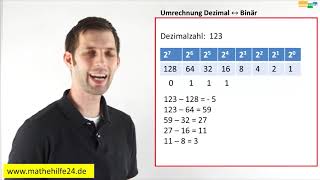 Umrechnung Dezimal und Binär umrechnen  Mathematik [upl. by Sanoj]