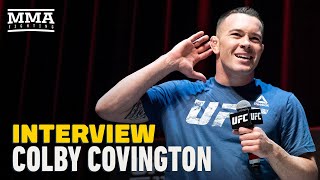 Colby Covington Gives Fight Update Predicts Tyron Woodley Leaves On A Stretcher  MMA Fighting [upl. by Sheilah497]