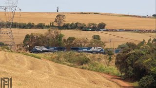 Trem carregado subindo a rampa do quotcurvãoquot de Marilândia do Sul [upl. by Lennon]