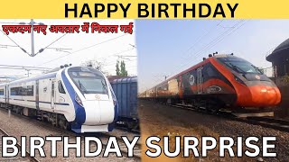 first anniversary run of 20977 ajmer chandigarh vande bharat express with Saffron Vande Bharat rake [upl. by Nola]