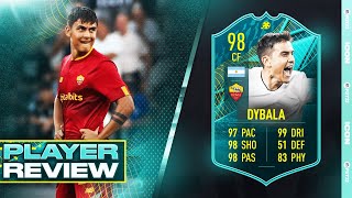 BETTER THAN SS MESSI 😱 98 MOMENTS PAULO DYBALA PLAYER REVIEW  FIFA 22 ULTIMATE TEAM [upl. by Moclam]