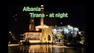 Albania  Tirana 2023  city centerstreets at night Walking tour [upl. by Ngo658]