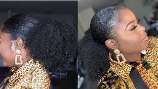 How To SLEEK CROCHET PONYTAIL on Natural Hair  Outre Xpression Twisted Up  Springy Afro Twist [upl. by Ahseela]