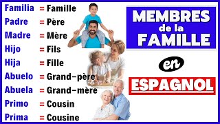 Les membres de la famille en espagnol  Vocabulaire de base  apprendre lespagnol [upl. by Marfe]