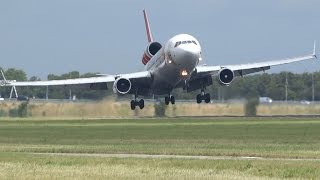 20 Min Of Strong Crosswind Landings At The Polderbaan 18R Schiphol [upl. by Reisch947]