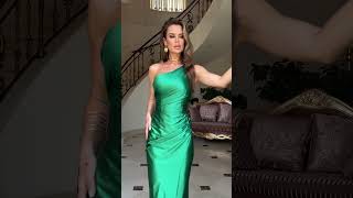 Rochie eleganta din satin verde  JojoFashion [upl. by Esinel]