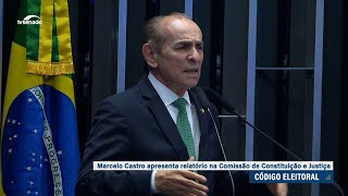 Novo Código Eleitoral senador Marcelo Castro protocola relatório na CCJ [upl. by Richara]