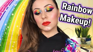 Beginners Eye Makeup Rainbow Eye Makeup  Neon Eye Makeup Tutorial [upl. by Lindeberg938]