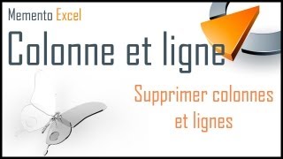 Supprimer colonnes et lignes dans Excel  Formation Excel Marseille [upl. by Bridgid]