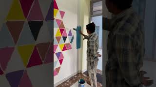 Checks wall painting ￼ art homepainter painting paintr firojpainter [upl. by Mihe]