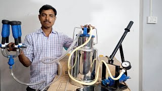 सबसे सस्ती दूध निकालने की मशीन ​ Hand Operated Single Bucket Milking Machine  Call Us  7829055044 [upl. by Yobybab]