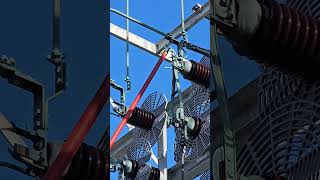 High voltage disconnect hot stick manual operation substation maintenance electrical [upl. by Mcculloch]