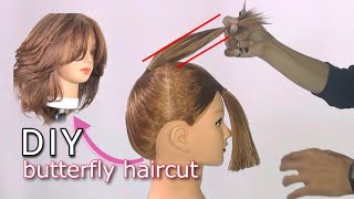 DIY Butterfly haircut layered haircutcara potong rambut layer butterfly [upl. by Harned]