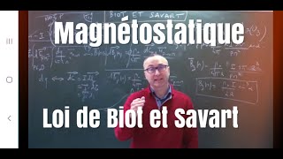 Magnétostatique  Formule de Biot et Savart Champ magnétique créé par une spire [upl. by Eatnohs779]