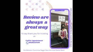 Review of patients Chiropractor in Mumbai Physio Hub Evershine Nagar Malad West chiropractor [upl. by Hieronymus]