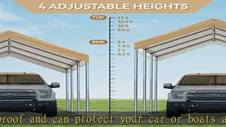 ADVANCE OUTDOOR Adjustable 10x20 ft Heavy Duty Carport Car Canopy Garage Boat Shelter Party Tent A [upl. by Etnad]