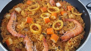 Paella 🍤🍗بايلا بي الحوت والدجاج كتجي رووعة [upl. by Aehtrod323]