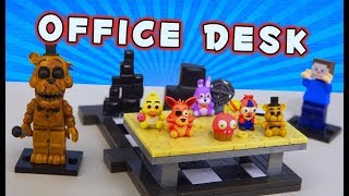 FNAF McFarlane Toys OFFICE DESK w Golden Freddy Wave 5 Unboxing Review [upl. by Esydnac]