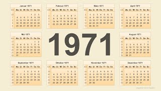 Kalender 1971 [upl. by Arihsaj]